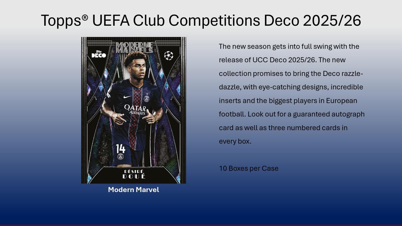 2025/26 Topps Deco UEFA Club Competitions Soccer Hobby Box