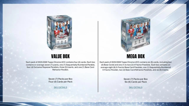 2025/26 Topps Chrome UEFA Club Competitions Soccer Mega Box