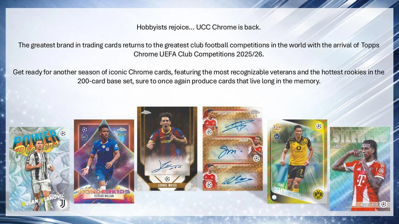 2025-26 Topps UEFA Club Competitions Chrome Soccer Jumbo Hobby Box