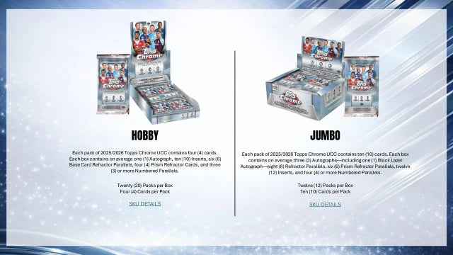 2025-26 Topps UEFA Club Competitions Chrome Soccer Jumbo Hobby Box