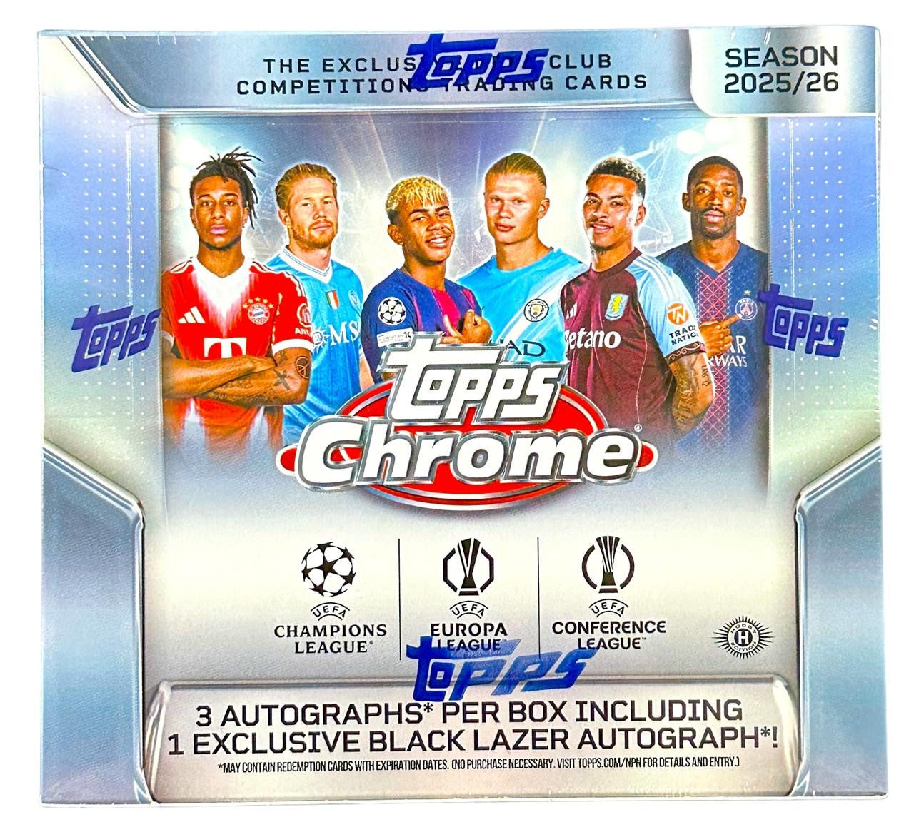 2025-26 Topps UEFA Club Competitions Chrome Soccer Jumbo Hobby Box