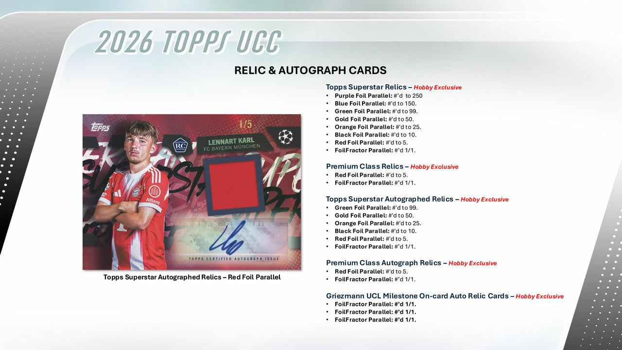 2025/26 Topps UEFA Club Competitions Soccer Hobby Box
