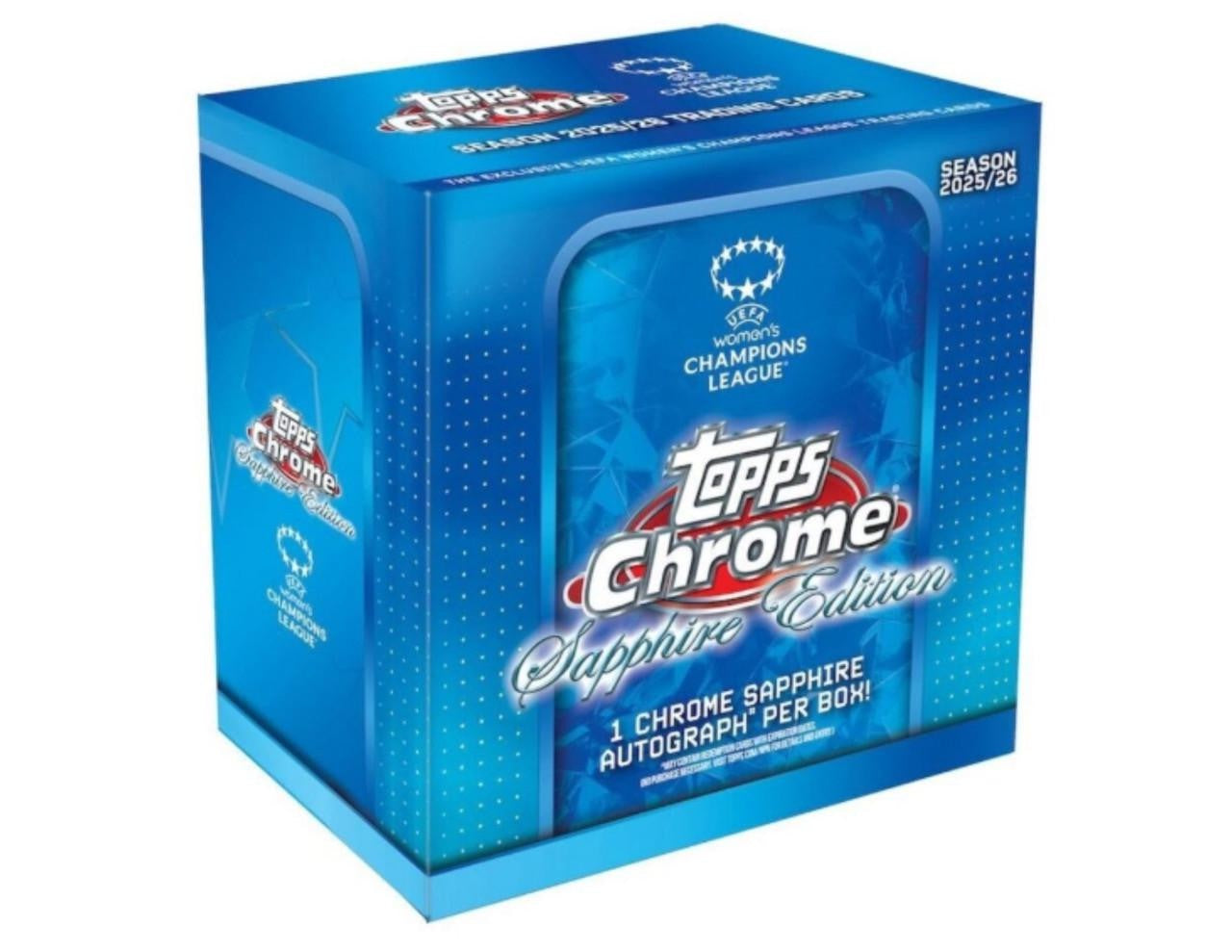 2025-26 Topps Chrome UEFA Women's Champions League Soccer Sapphire Edition Box