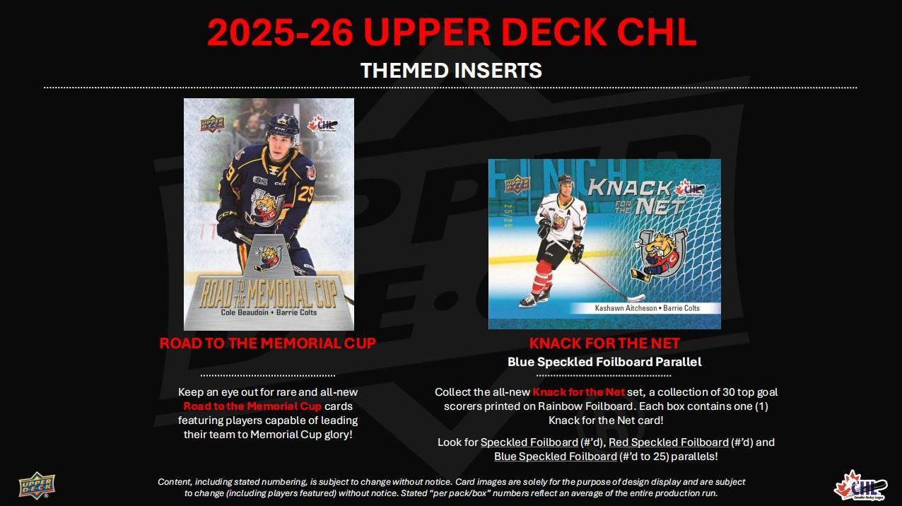 2025-26 Upper Deck CHL Hockey Hobby Box