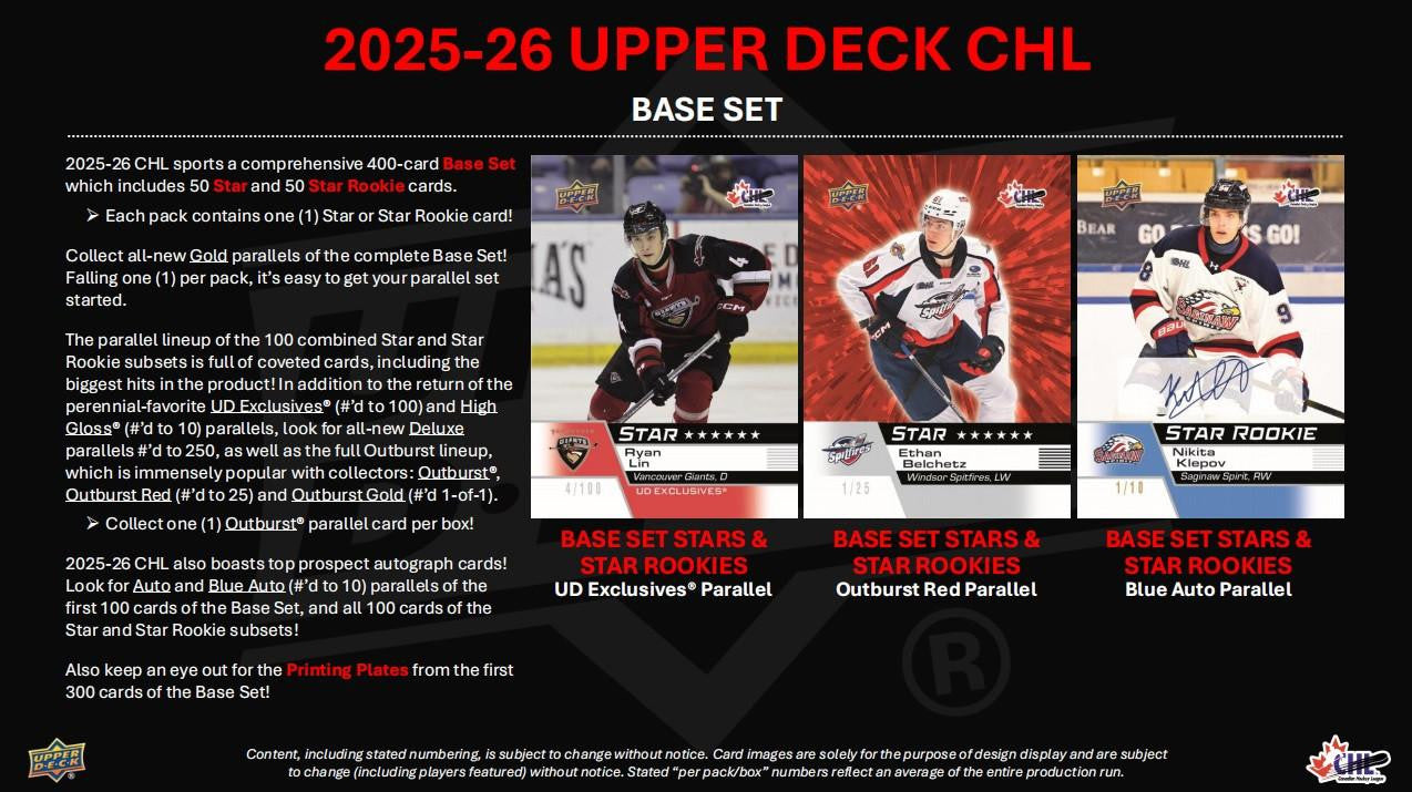2025-26 Upper Deck CHL Hockey Hobby Box