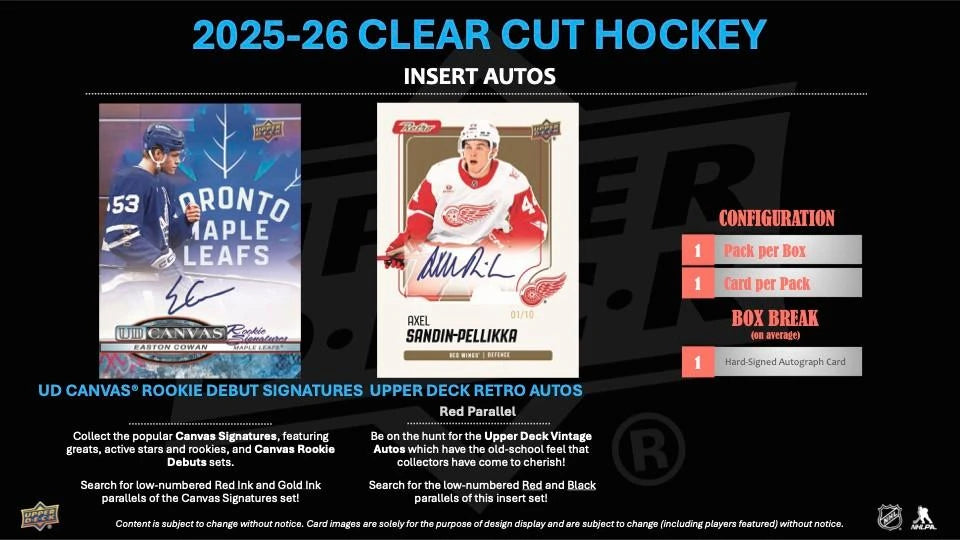 2025-26 Upper Deck Clear Cut Hockey Hobby Box