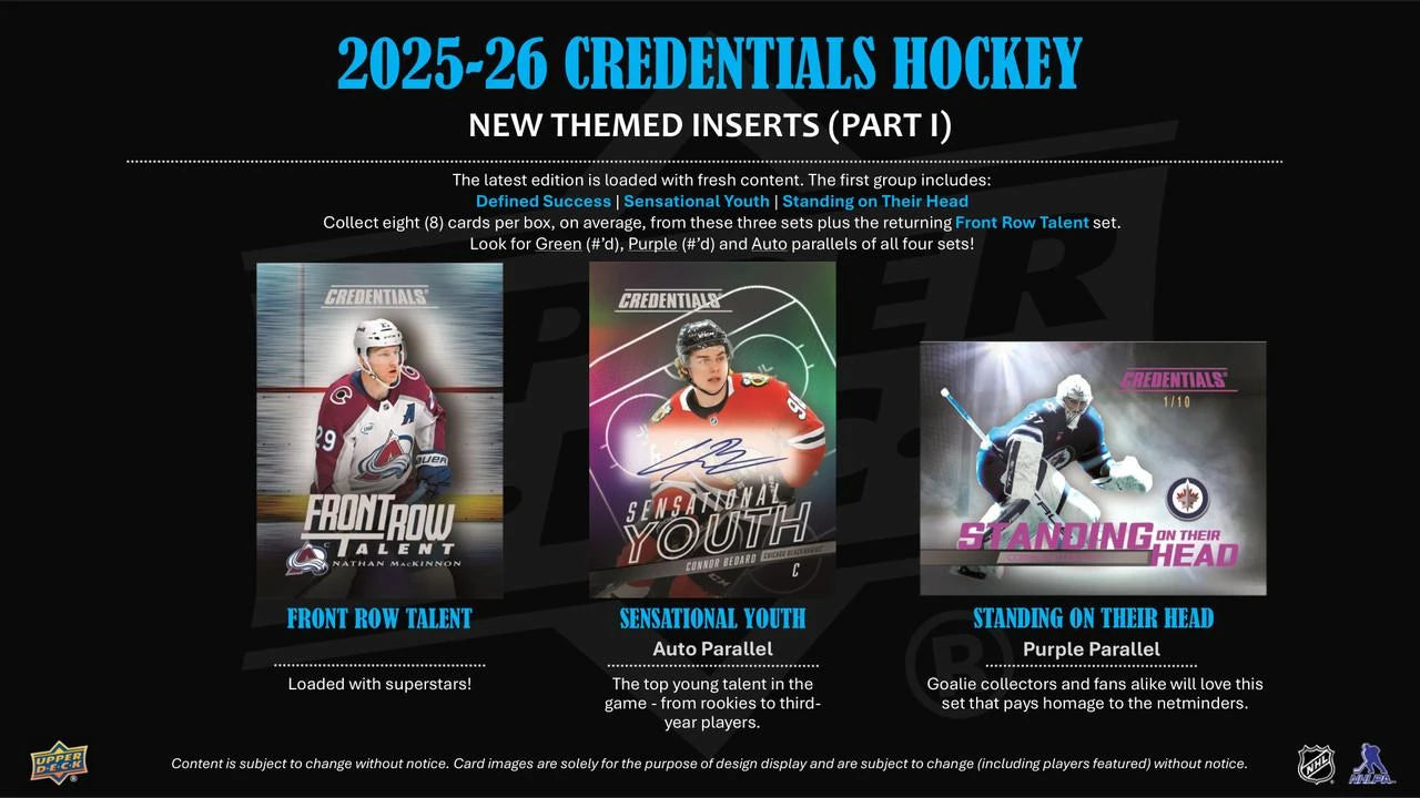 2025/26 Upper Deck Credentials Hockey Hobby Box
