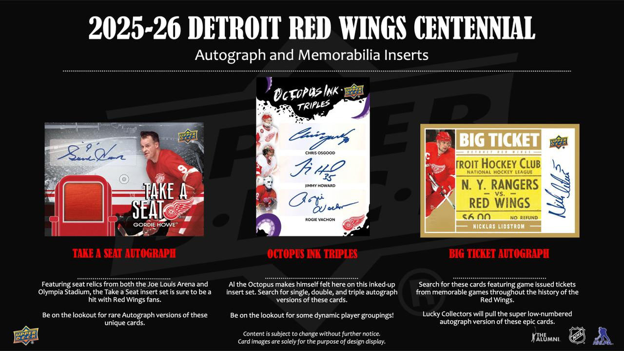 2025/26 Upper Deck Detroit Red Wings Centennial Hobby Box Tin