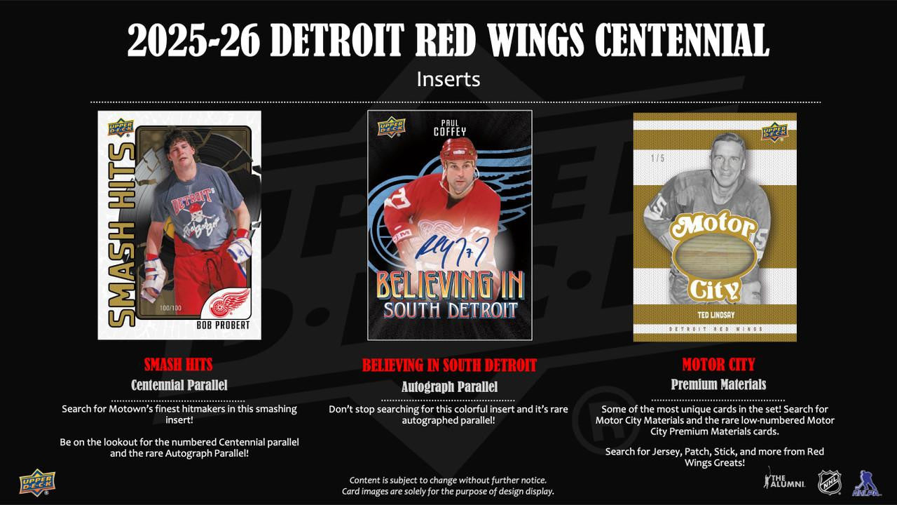 2025/26 Upper Deck Detroit Red Wings Centennial Hobby Box Tin