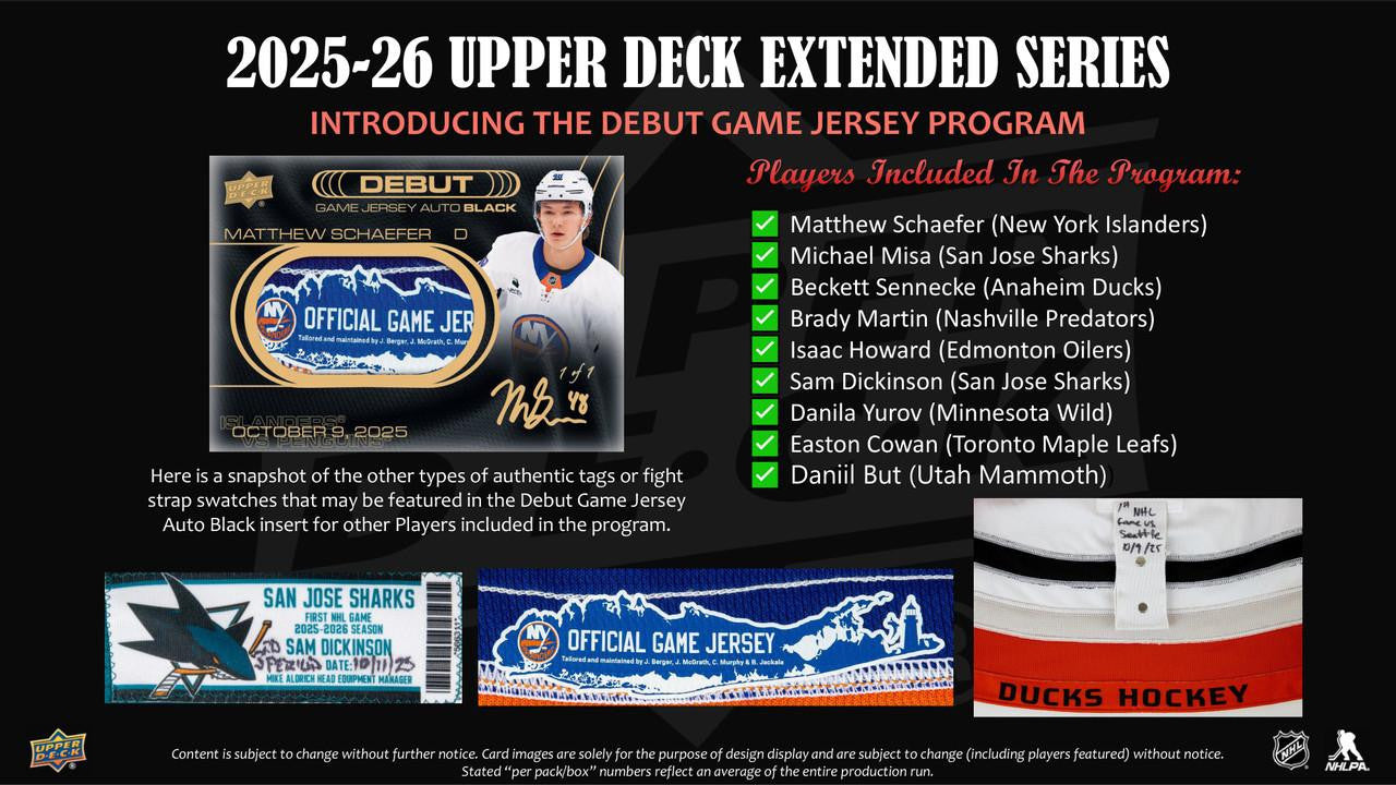 2025-26 Upper Deck Extended Series Hockey Hobby Box