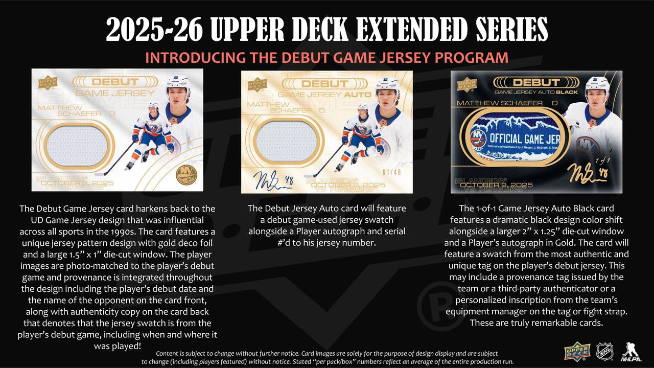 2025-26 Upper Deck Extended Series Hockey Hobby Box