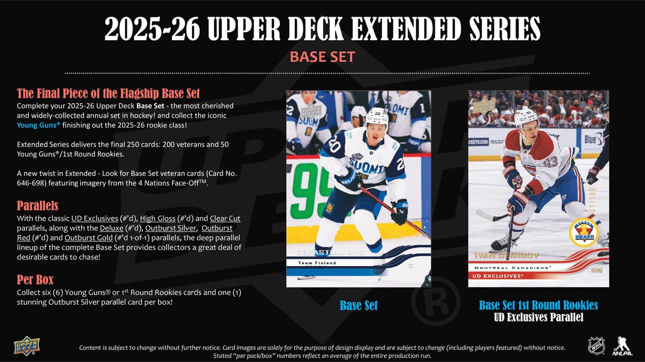 2025-26 Upper Deck Extended Series Hockey Hobby Box