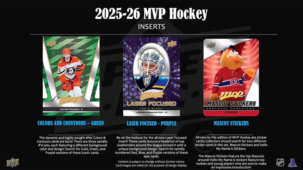 2025/26 Upper Deck MVP Hockey Hobby Box