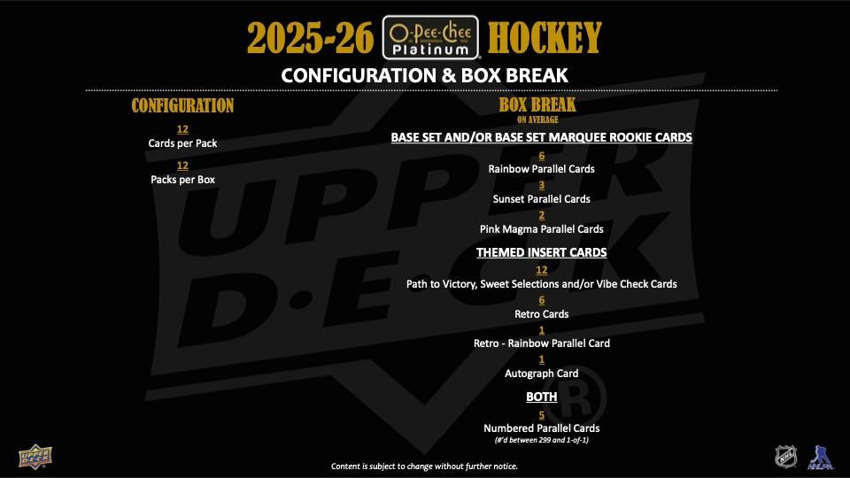 2025-26 Upper Deck O-Pee-Chee Platinum Hockey Hobby Box