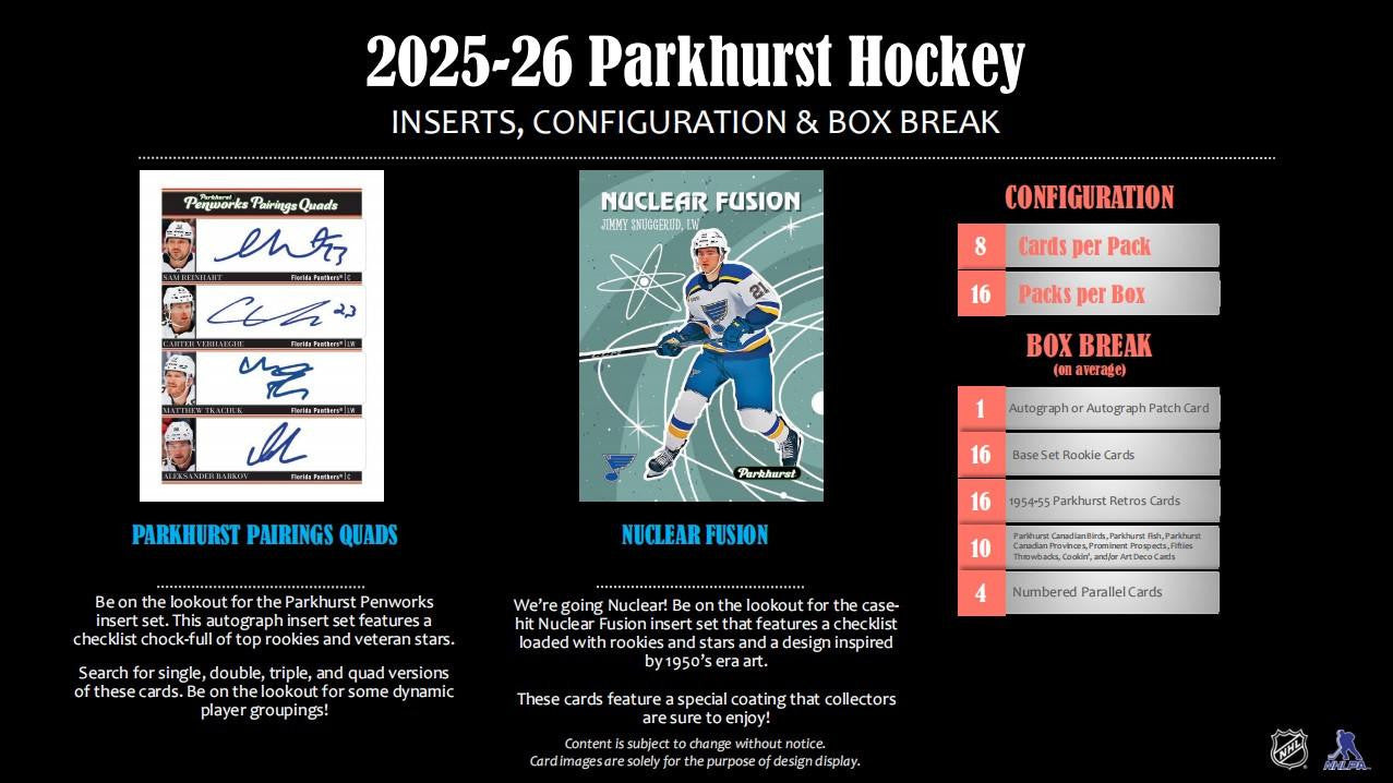 2025-26 Upper Deck Parkhurst Hockey Hobby Box