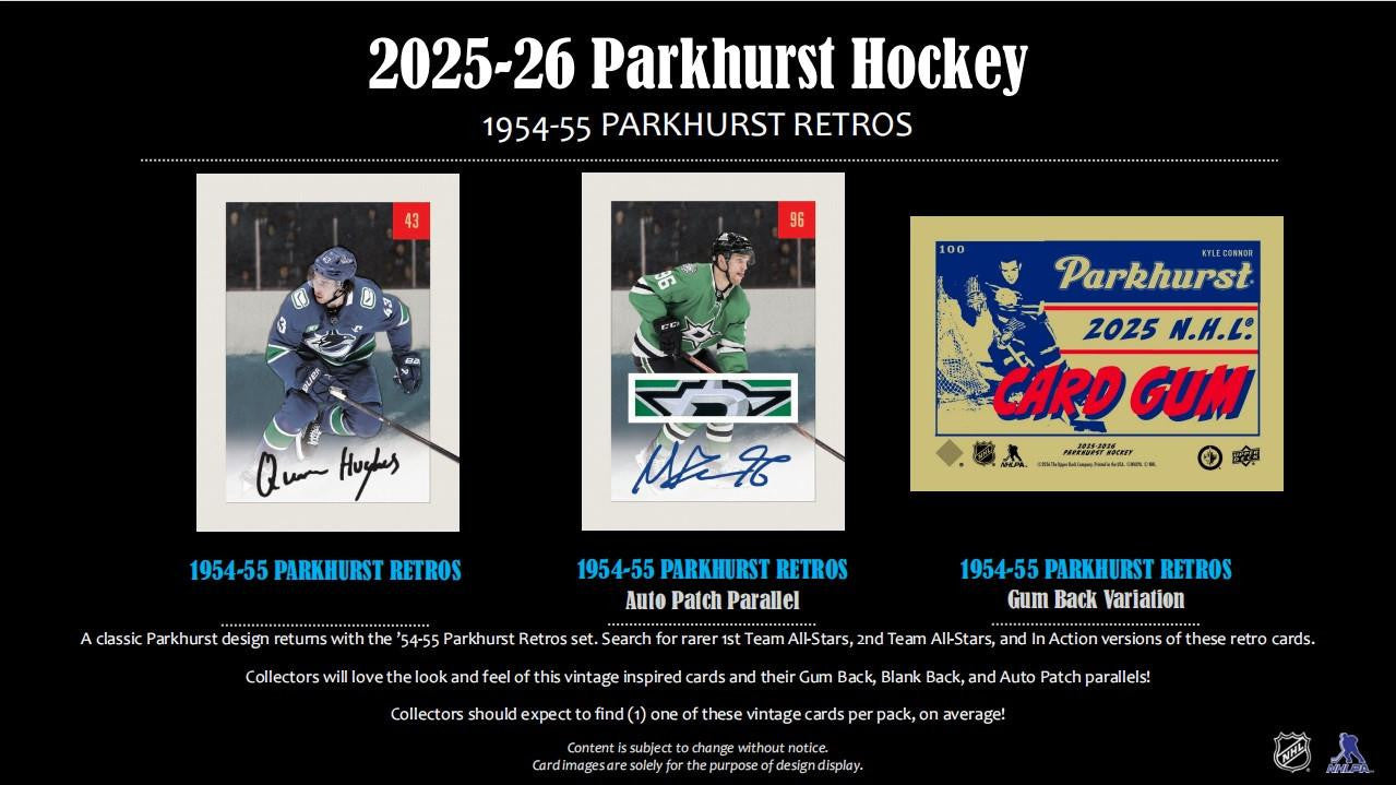 2025-26 Upper Deck Parkhurst Hockey Hobby Box