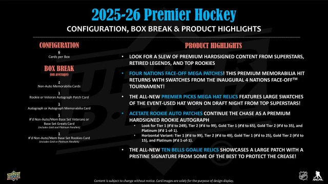 2025-26 Upper Deck Premier Hockey Hobby Case (10)