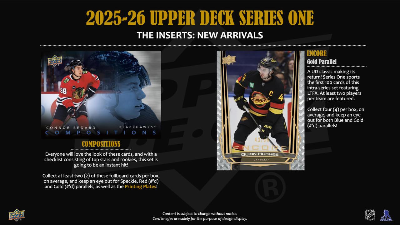 2025/26 Upper Deck Series 1 Hockey Hobby Box