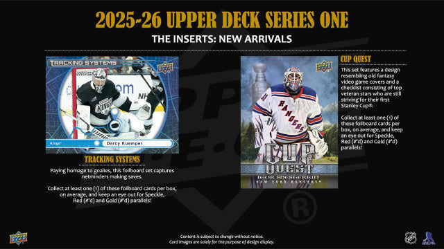 2025/26 Upper Deck Series 1 Hockey Hobby Box
