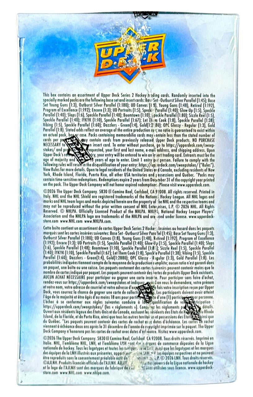 2025/26 Upper Deck Series 2 Hockey Blaster Box