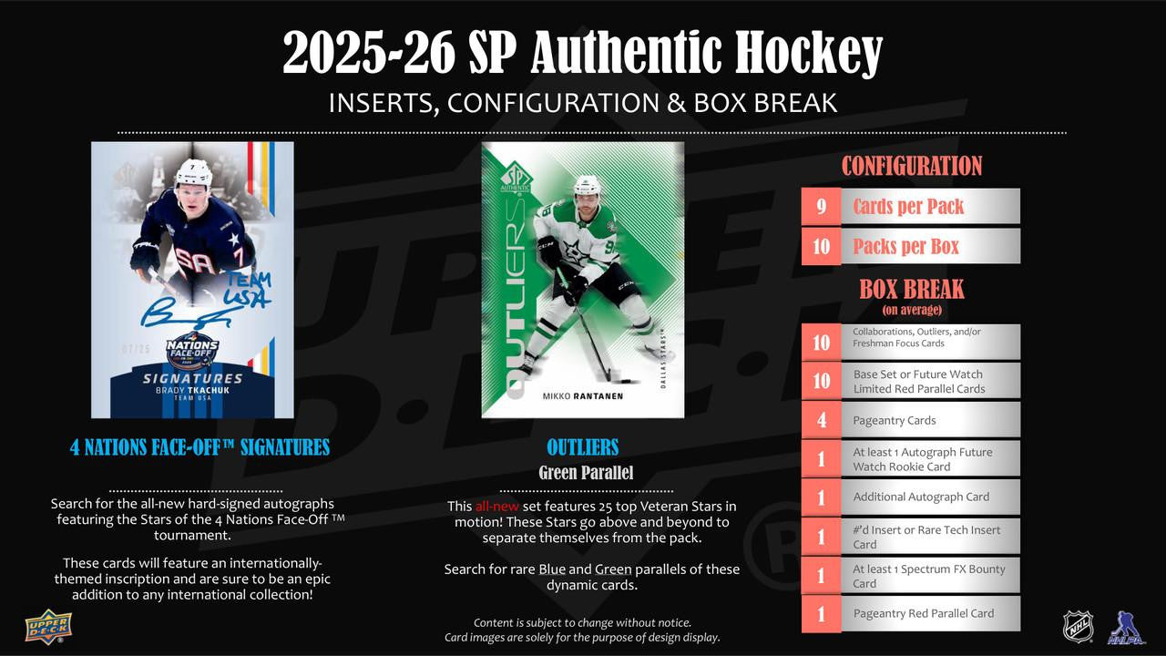 2025-26 Upper Deck SP Authentic Hockey Hobby Box (PRESELL)