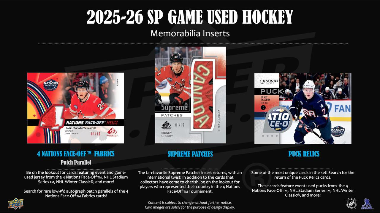 2025-26 Upper Deck SP Game Used Hockey Hobby Box