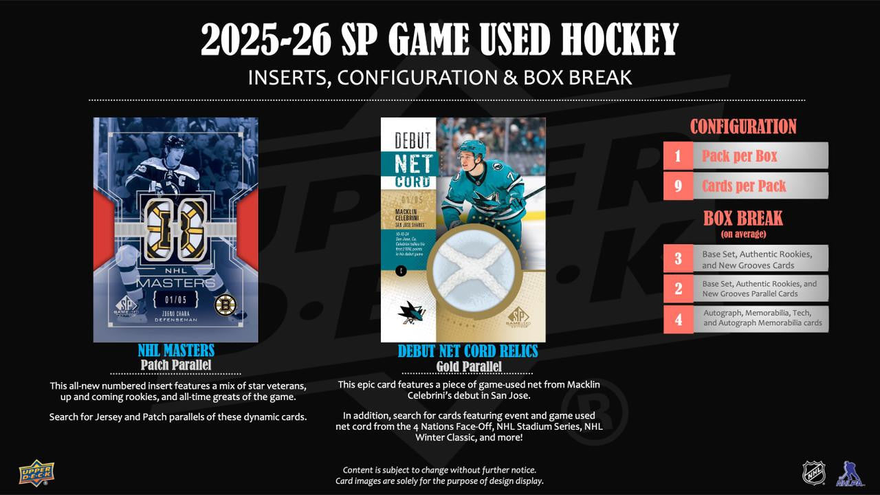 2025-26 Upper Deck SP Game Used Hockey Hobby Box