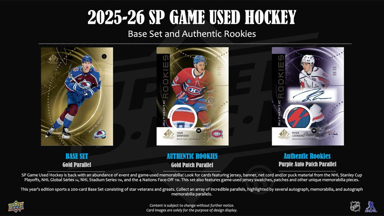 2025-26 Upper Deck SP Game Used Hockey Hobby Box