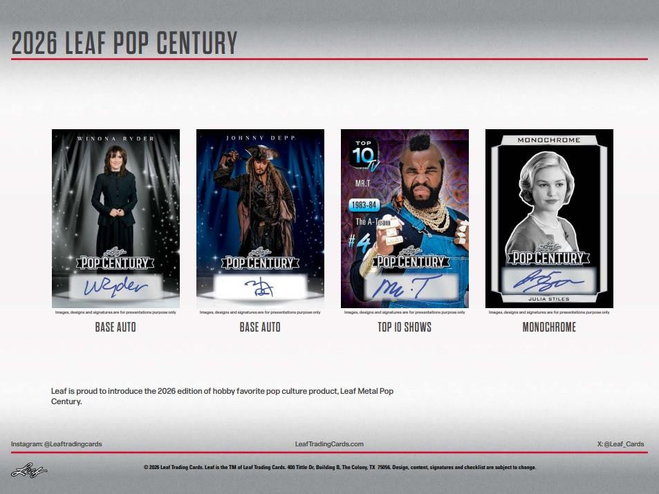 2026 Leaf Pop Century Hobby Box