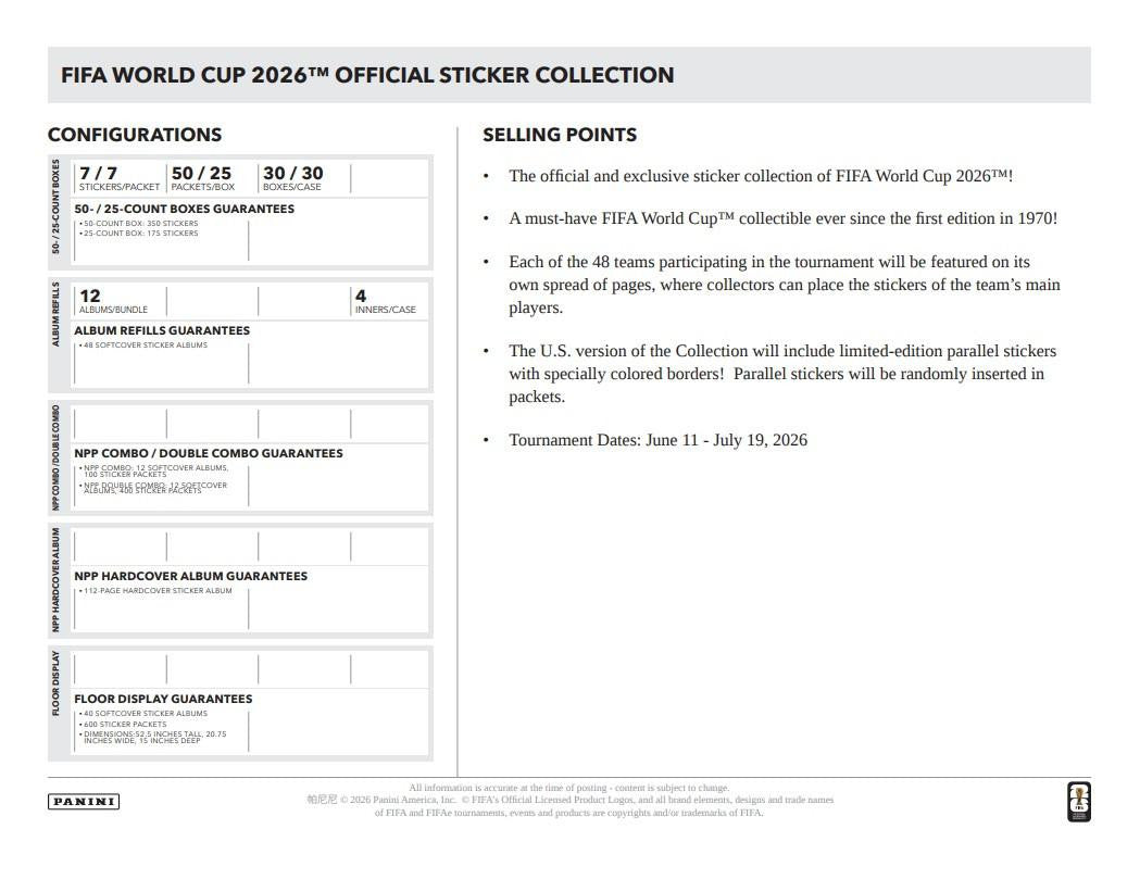 2026 Panini FIFA World Cup Soccer Sticker Album Book