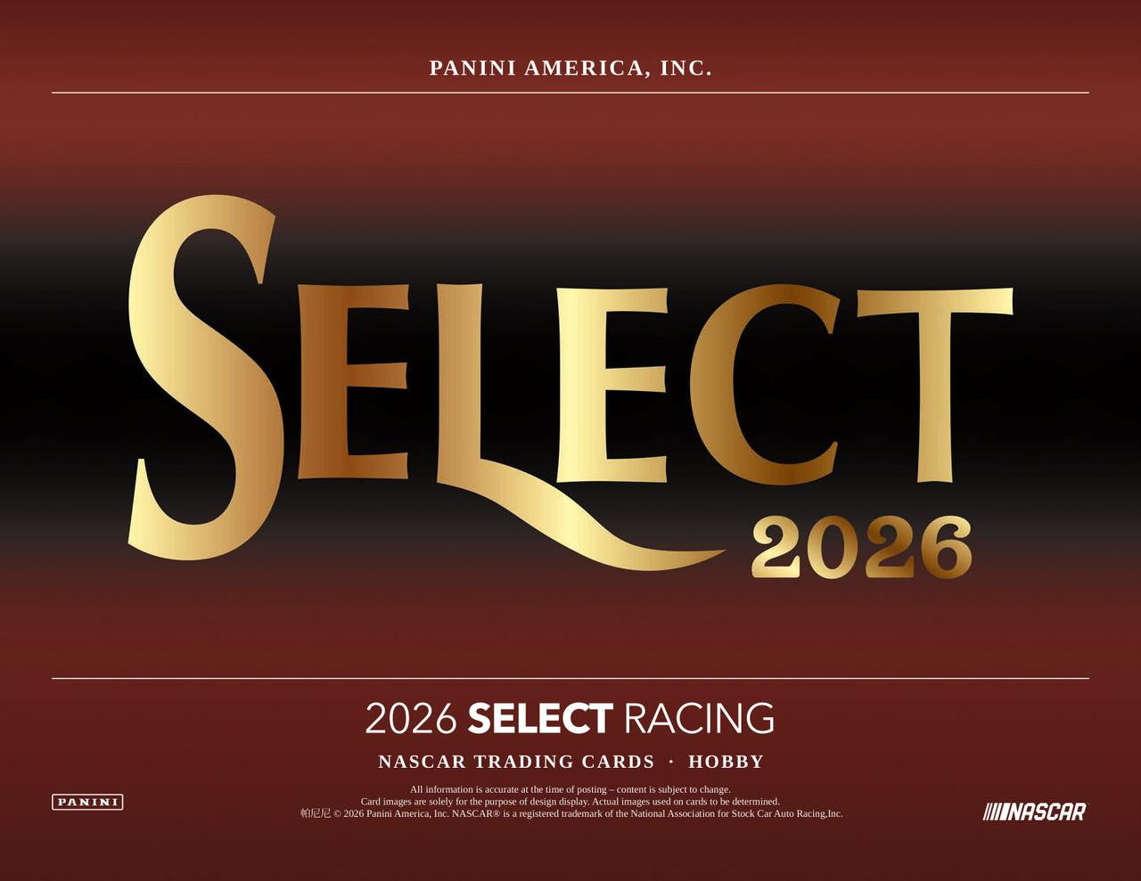 2026 Panini Select Racing Hobby Box