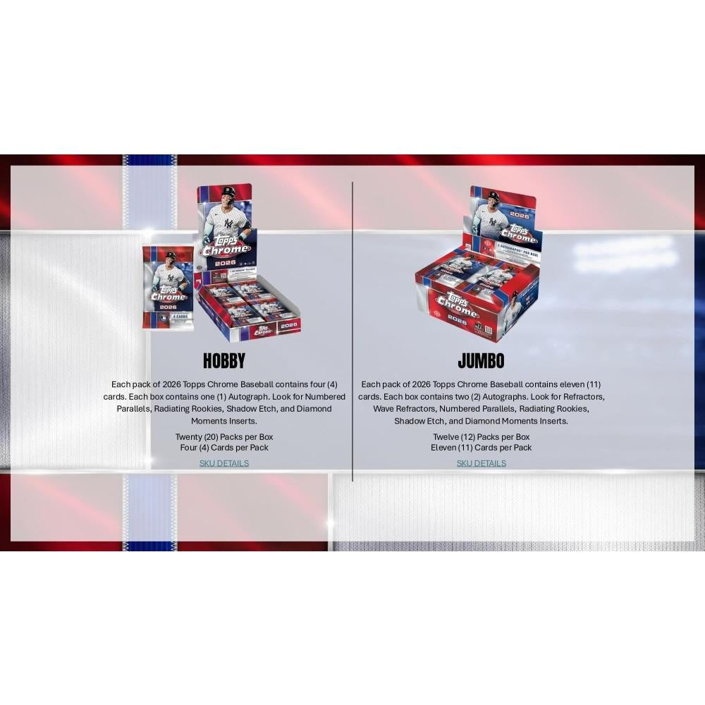 2026 Topps Chrome Baseball Jumbo Hobby Box