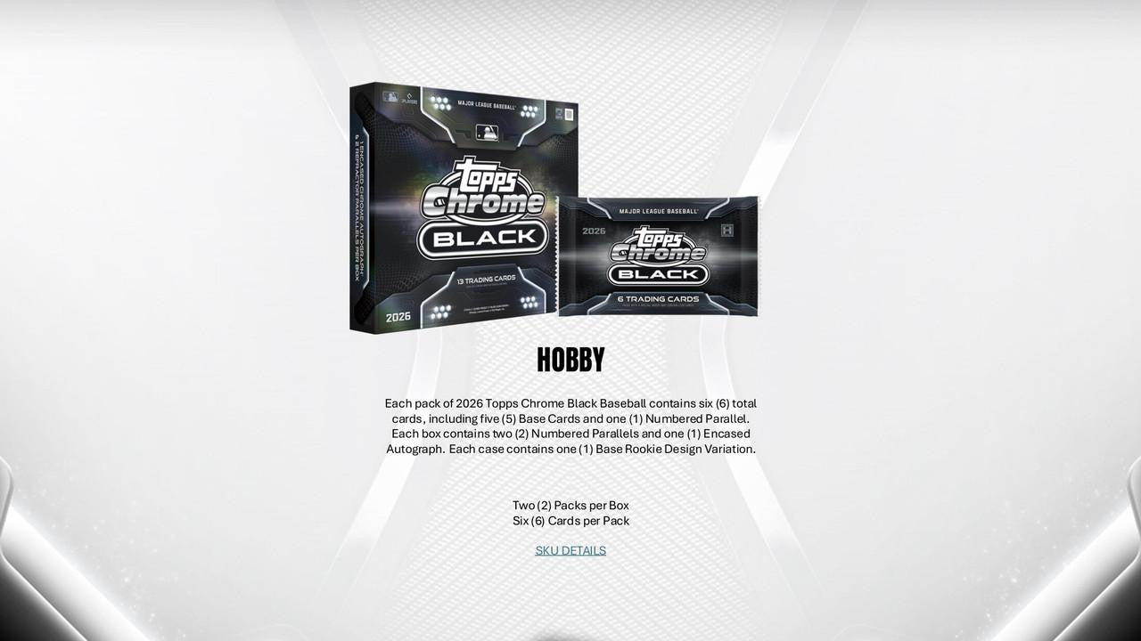 2026 Topps Chrome Black Baseball Hobby Box CASE (12)