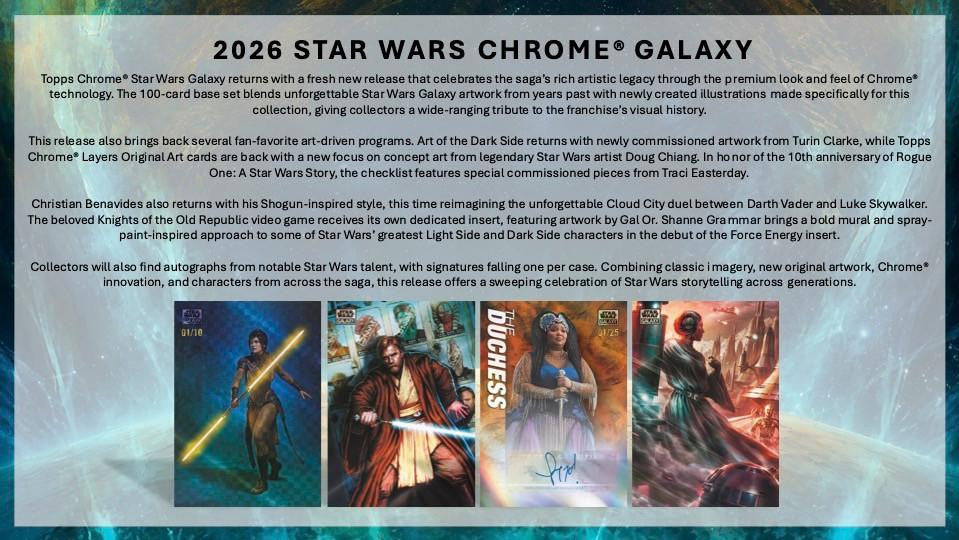 2026 Topps Star Wars Chrome Galaxy Hobby Box