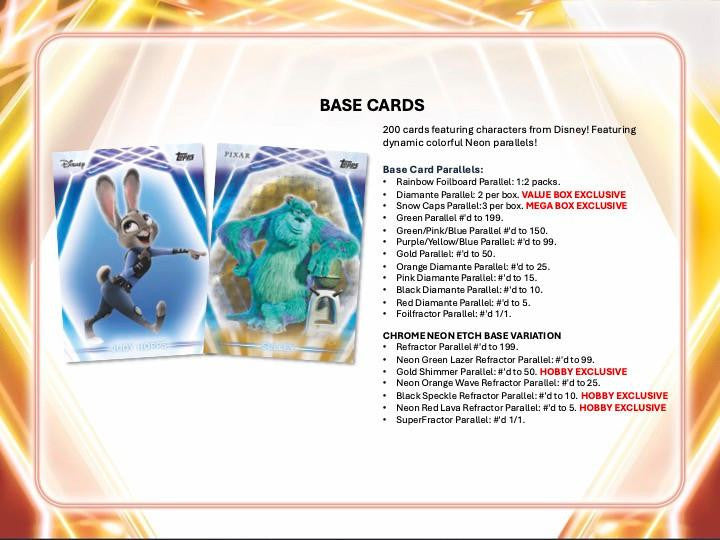 2026 Topps Disney Neon Hobby Box