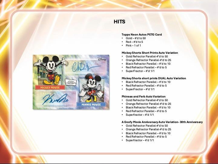 2026 Topps Disney Neon Mega Box