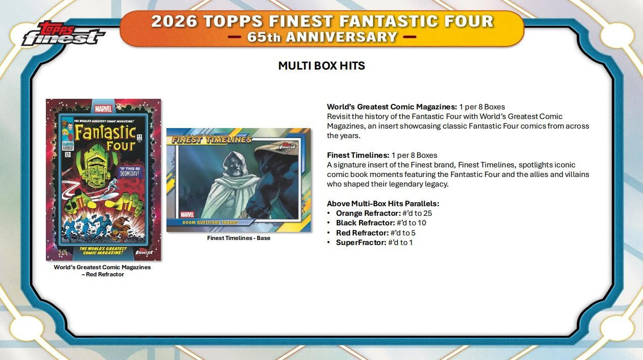 2026 Topps Finest Marvel Fantastic Four 65th Anniversary Hobby Box