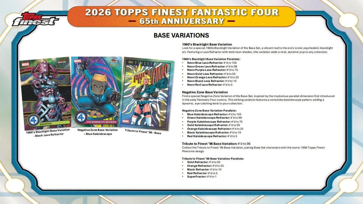 2026 Topps Finest Marvel Fantastic Four 65th Anniversary Hobby Box