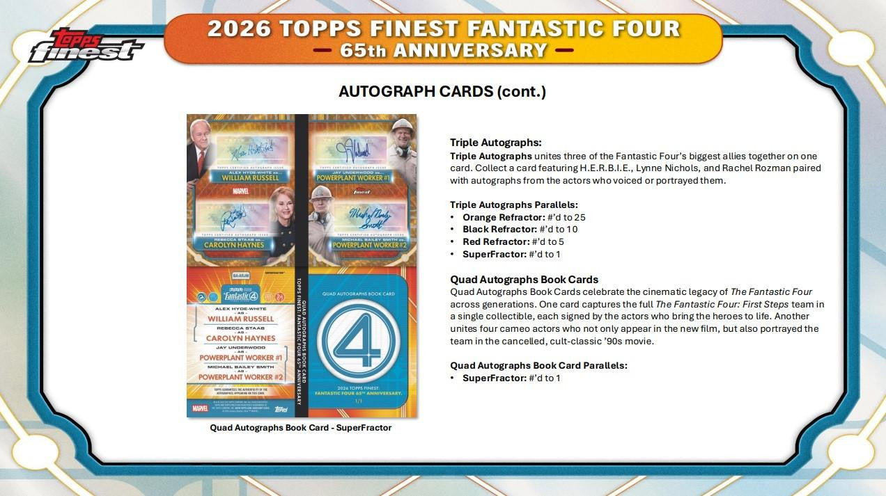 2026 Topps Finest Marvel Fantastic Four 65th Anniversary Hobby Box