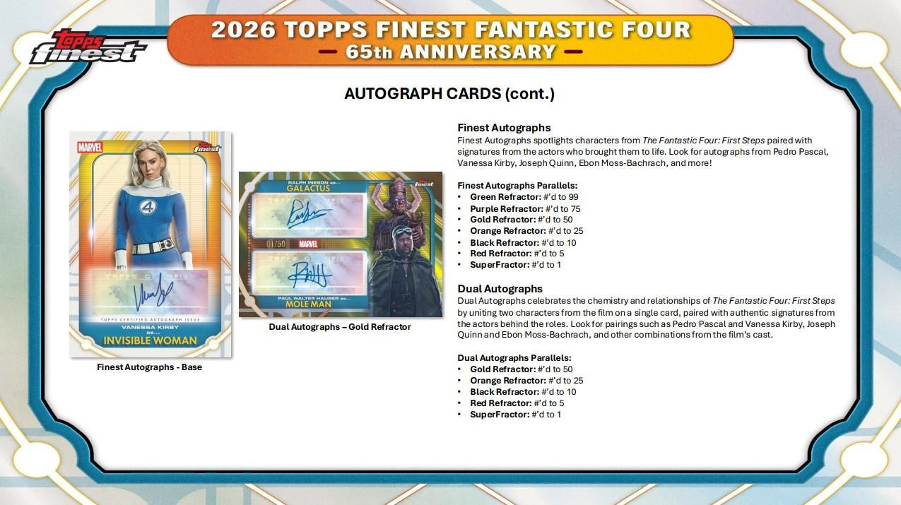 2026 Topps Finest Marvel Fantastic Four 65th Anniversary Hobby Box