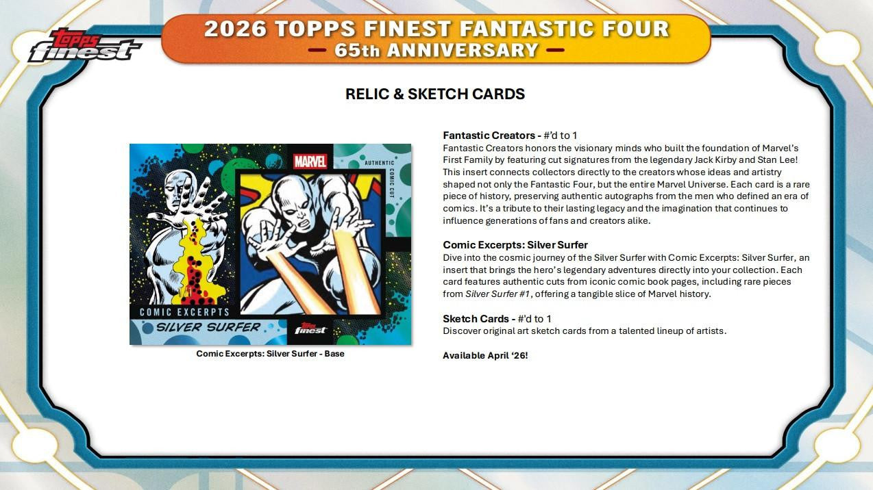 2026 Topps Finest Marvel Fantastic Four 65th Anniversary Hobby Box
