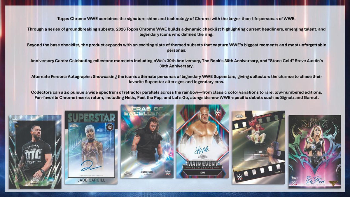 2026 Topps Chrome WWE Wrestling Mega Box