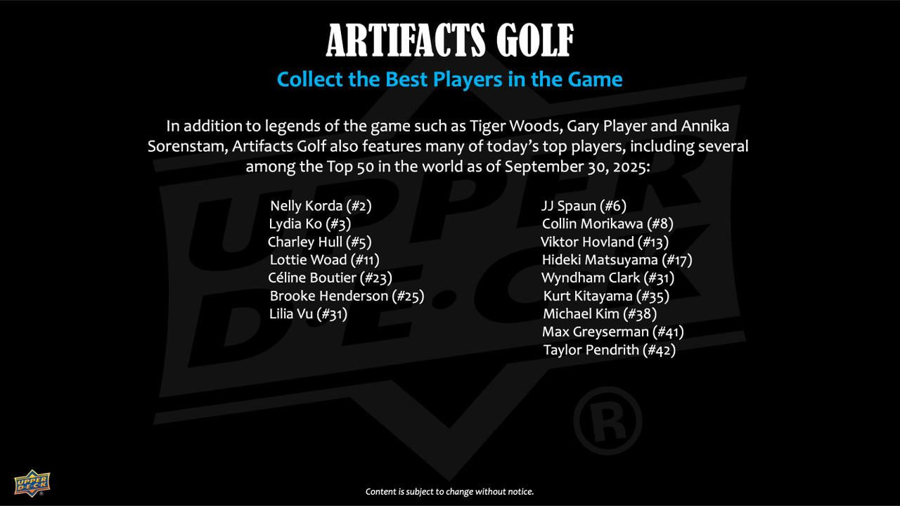 2026 Upper Deck Artifacts Golf Hobby Box