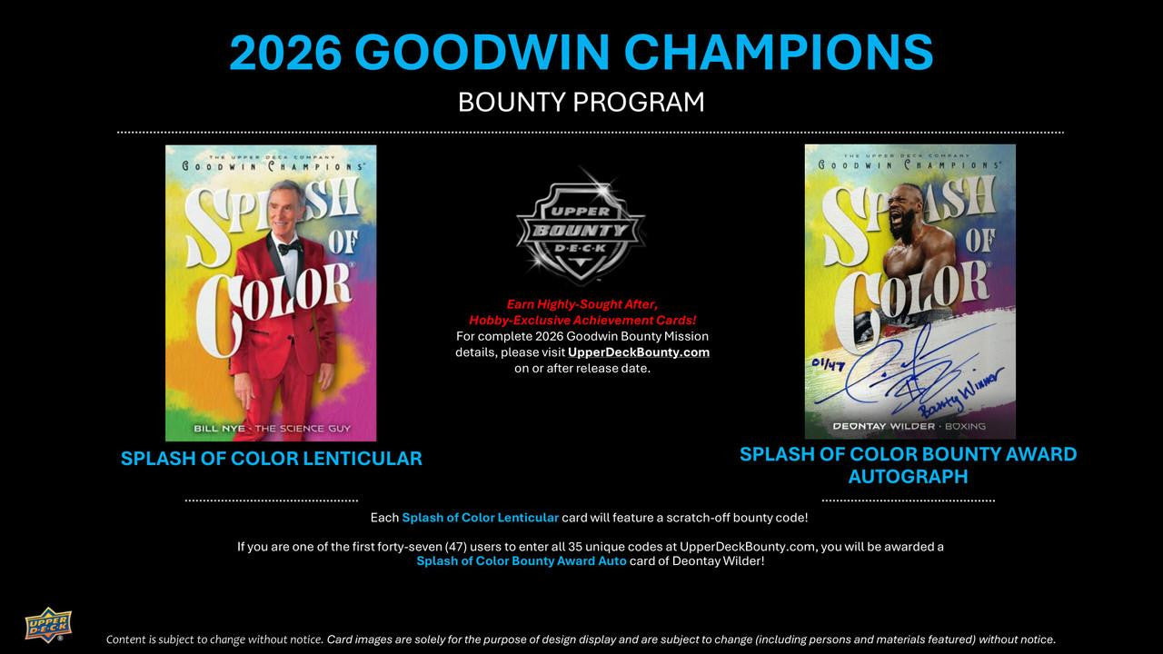2026 Upper Deck Goodwin Champions Hobby Box (PRESELL)