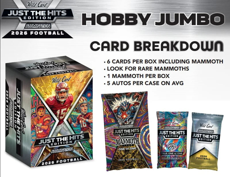 2026 Wild Card Alumination Just The Hits Football Jumbo Hobby Box