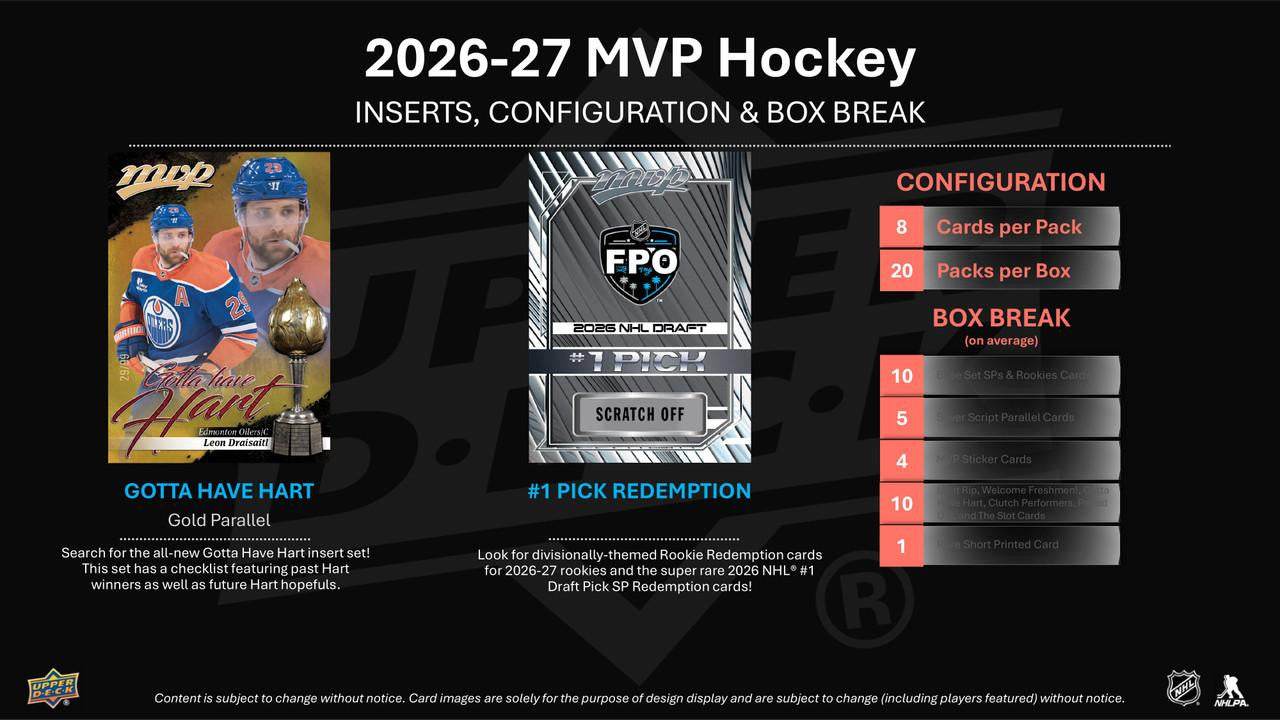 2026/27 Upper Deck MVP Hockey Hobby Box