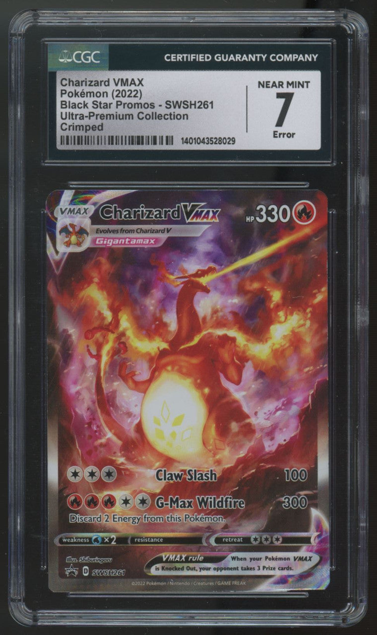 2022 Pokemon Charizard VMAX Ultra Premium Crimped Error #SWSH261 CGC 7