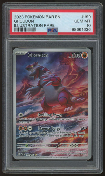 2023 Pokemon Groudon Paradox Rift Illustration Rare #199 PSA 10