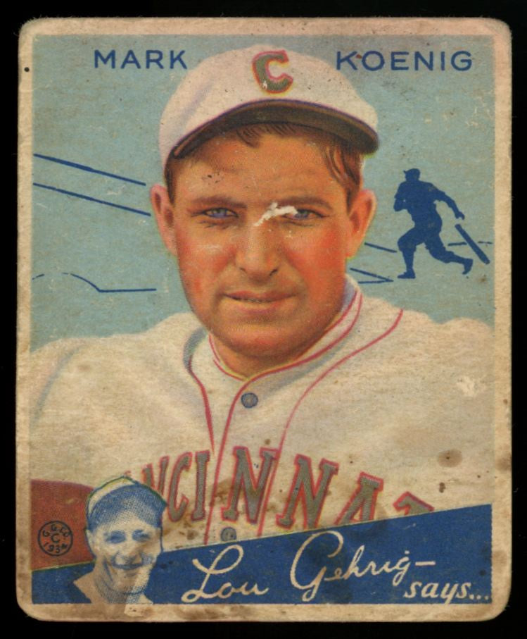1934 Goudey Mark Koenig Big League Gum #56 Poor