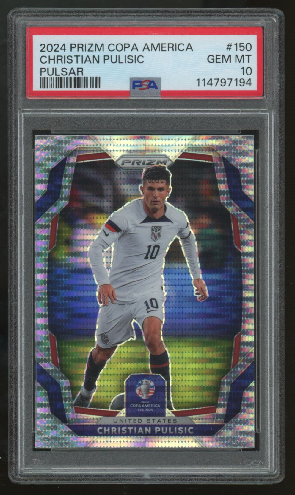 2024 Prizm Copa America Christian Pulisic Pulsar #150 PSA 10